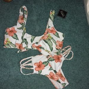 zaful floral bathing suit